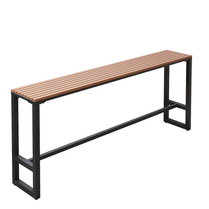 Wood Bar Dining Table Modern Rectangle Bar Table with Trestle Pedestal for Courtyard Without Chairs Clearhalo 'Bar Furniture' 'Bar Tables' 'bar_tables' 'furn' 'furn_bar_tables' 'Furniture' 'furniture_bar_tables' 'Kitchen & Dining Furniture' 5080100