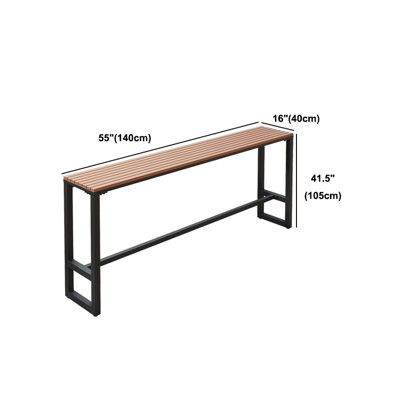 Wood Bar Dining Table Modern Rectangle Bar Table with Trestle Pedestal for Courtyard Clearhalo 'Bar Furniture' 'Bar Tables' 'bar_tables' 'furn' 'furn_bar_tables' 'Furniture' 'furniture_bar_tables' 'Kitchen & Dining Furniture' 5080102