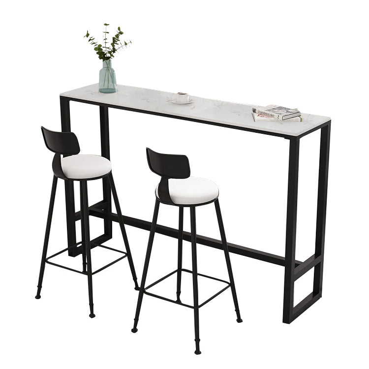 Stone Bar Dining Table Modern Rectangle Bar Table with Trestle Pedestal for Living Room Clearhalo 'Bar Furniture' 'Bar Tables' 'bar_tables' 'furn' 'furn_bar_tables' 'Furniture' 'furniture_bar_tables' 'Kitchen & Dining Furniture' 5080115