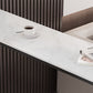 Stone Bar Dining Table Modern Rectangle Bar Table with Trestle Pedestal for Living Room Clearhalo 'Bar Furniture' 'Bar Tables' 'bar_tables' 'furn' 'furn_bar_tables' 'Furniture' 'furniture_bar_tables' 'Kitchen & Dining Furniture' 5080116
