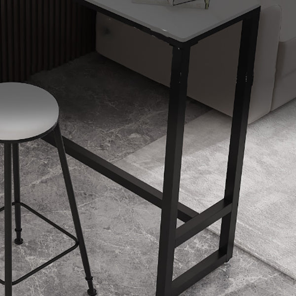 Stone Bar Dining Table Modern Rectangle Bar Table with Trestle Pedestal for Living Room Clearhalo 'Bar Furniture' 'Bar Tables' 'bar_tables' 'furn' 'furn_bar_tables' 'Furniture' 'furniture_bar_tables' 'Kitchen & Dining Furniture' 5080118