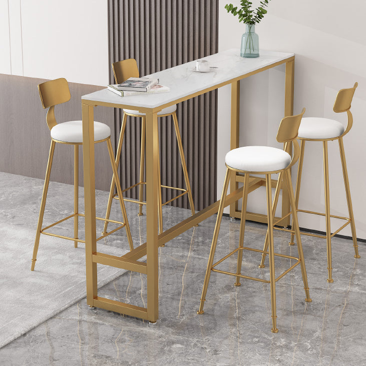 Stone Bar Dining Table Modern Rectangle Bar Table with Trestle Pedestal for Living Room Clearhalo 'Bar Furniture' 'Bar Tables' 'bar_tables' 'furn' 'furn_bar_tables' 'Furniture' 'furniture_bar_tables' 'Kitchen & Dining Furniture' 5080119