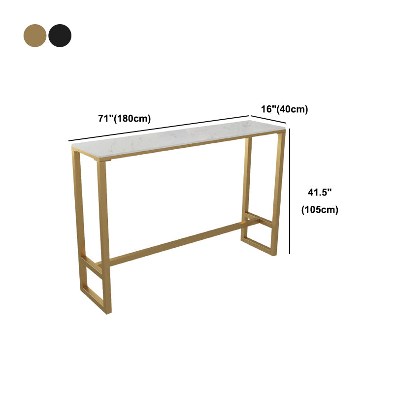 Stone Bar Dining Table Modern Rectangle Bar Table with Trestle Pedestal for Living Room Clearhalo 'Bar Furniture' 'Bar Tables' 'bar_tables' 'furn' 'furn_bar_tables' 'Furniture' 'furniture_bar_tables' 'Kitchen & Dining Furniture' 5080126