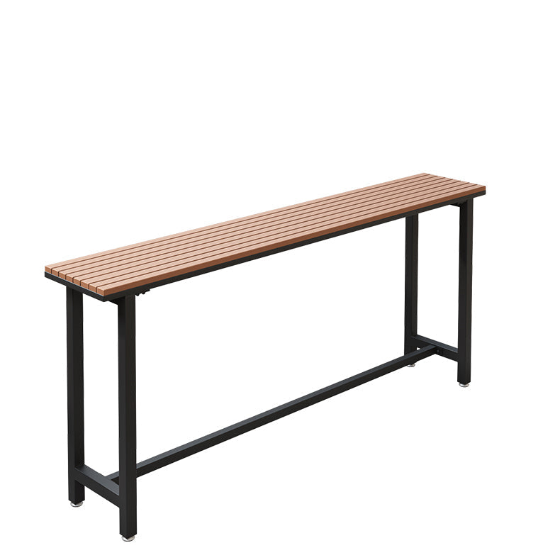 Wood Bar Dining Table Modern Rectangle Bar Table with Trestle Pedestal for Balcony Black Without Chairs Clearhalo 'Bar Furniture' 'Bar Tables' 'bar_tables' 'furn' 'furn_bar_tables' 'Furniture' 'furniture_bar_tables' 'Kitchen & Dining Furniture' 5080157