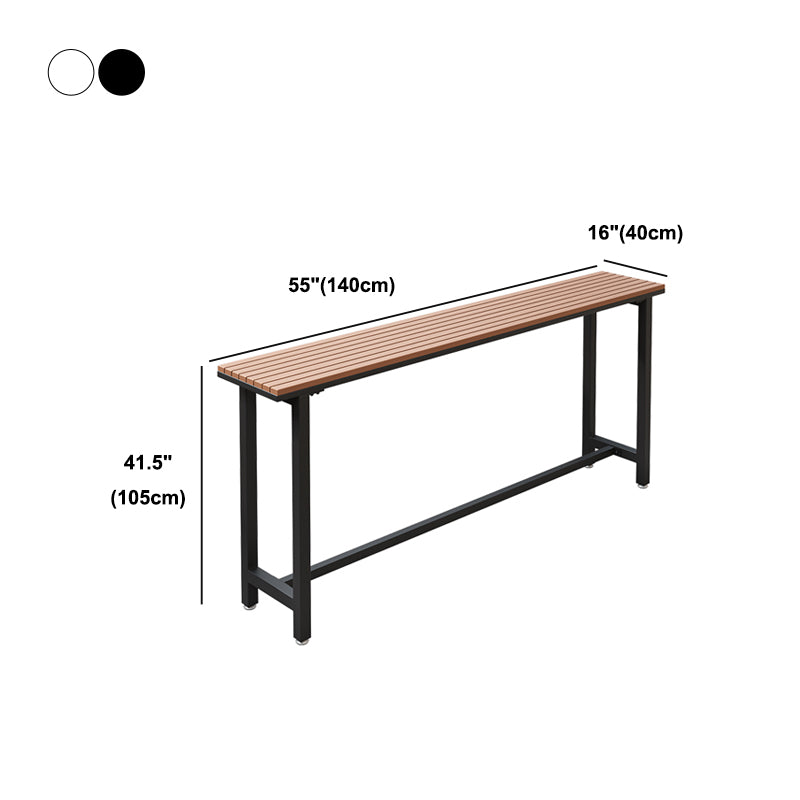 Wood Bar Dining Table Modern Rectangle Bar Table with Trestle Pedestal for Balcony Clearhalo 'Bar Furniture' 'Bar Tables' 'bar_tables' 'furn' 'furn_bar_tables' 'Furniture' 'furniture_bar_tables' 'Kitchen & Dining Furniture' 5080159