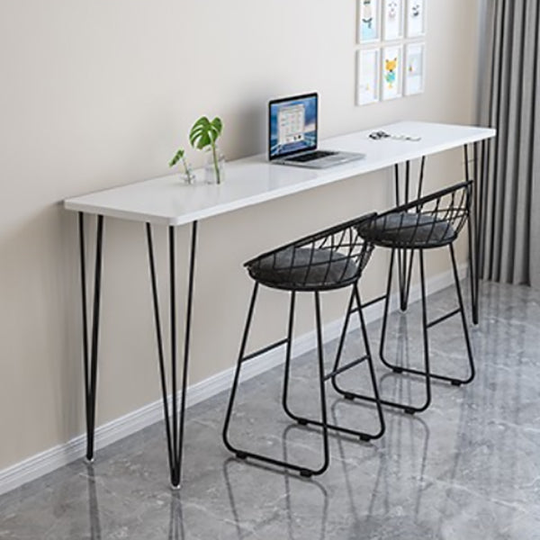Wood Bar Dining Table Modern Rectangle Bar Table with 4 Legs Pedestal for Dessert Shop Black White Clearhalo 'Bar Furniture' 'Bar Tables' 'bar_tables' 'furn' 'furn_bar_tables' 'Furniture' 'furniture_bar_tables' 'Kitchen & Dining Furniture' 5080186