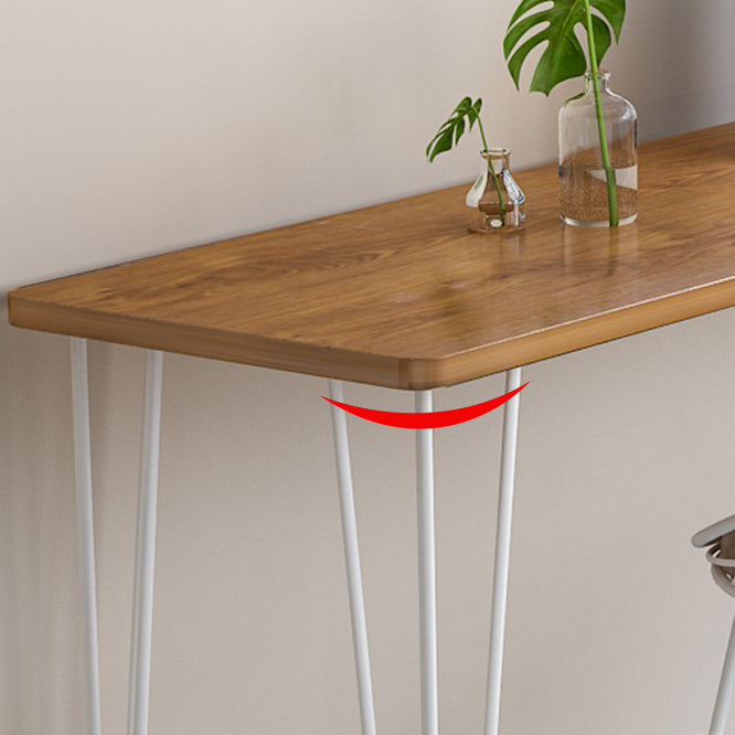 Wood Bar Dining Table Modern Rectangle Bar Table with 4 Legs Pedestal for Dessert Shop Clearhalo 'Bar Furniture' 'Bar Tables' 'bar_tables' 'furn' 'furn_bar_tables' 'Furniture' 'furniture_bar_tables' 'Kitchen & Dining Furniture' 5080189