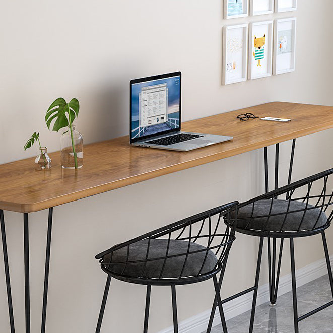 Wood Bar Dining Table Modern Rectangle Bar Table with 4 Legs Pedestal for Dessert Shop Clearhalo 'Bar Furniture' 'Bar Tables' 'bar_tables' 'furn' 'furn_bar_tables' 'Furniture' 'furniture_bar_tables' 'Kitchen & Dining Furniture' 5080190