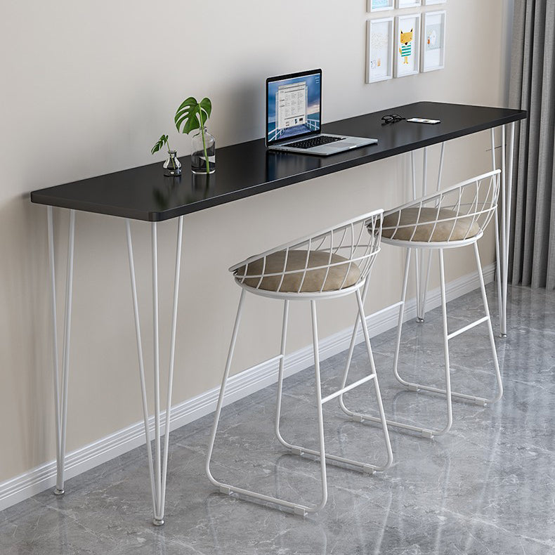 Wood Bar Dining Table Modern Rectangle Bar Table with 4 Legs Pedestal for Dessert Shop White Black Clearhalo 'Bar Furniture' 'Bar Tables' 'bar_tables' 'furn' 'furn_bar_tables' 'Furniture' 'furniture_bar_tables' 'Kitchen & Dining Furniture' 5080193