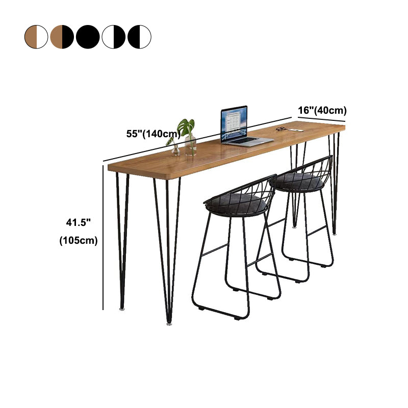 Wood Bar Dining Table Modern Rectangle Bar Table with 4 Legs Pedestal for Dessert Shop Clearhalo 'Bar Furniture' 'Bar Tables' 'bar_tables' 'furn' 'furn_bar_tables' 'Furniture' 'furniture_bar_tables' 'Kitchen & Dining Furniture' 5080196