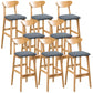 Modern Dessert Shop Oak Wood Stool Matte Finish Upholstered Bar Stools Grey 8 Piece Set Clearhalo 'Bar Furniture' 'Bar Stools' 'bar_stools' 'furn' 'furn_bar_stools' 'Furniture' 'furniture_bar_stools' 'Kitchen & Dining Furniture' 5080208