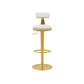 Glam Liftable Backrest Counter Stool Iron Cafe Bar Stool with Cushion and Pedal Clearhalo 'Bar Furniture' 'Bar Stools' 'bar_stools' 'furn' 'furn_bar_stools' 'Furniture' 'furniture_bar_stools' 'Kitchen & Dining Furniture' 5080234