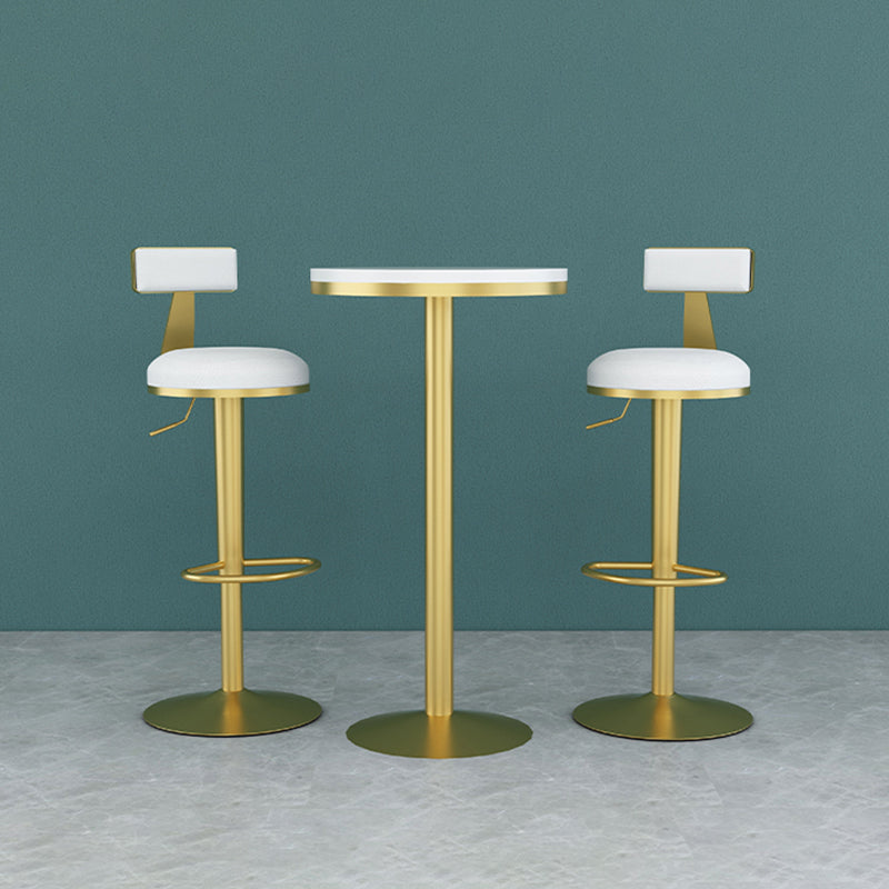 Glam Liftable Backrest Counter Stool Iron Cafe Bar Stool with Cushion and Pedal Clearhalo 'Bar Furniture' 'Bar Stools' 'bar_stools' 'furn' 'furn_bar_stools' 'Furniture' 'furniture_bar_stools' 'Kitchen & Dining Furniture' 5080238