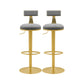 Glam Liftable Backrest Counter Stool Iron Cafe Bar Stool with Cushion and Pedal Light Gray 2 Piece Set Clearhalo 'Bar Furniture' 'Bar Stools' 'bar_stools' 'furn' 'furn_bar_stools' 'Furniture' 'furniture_bar_stools' 'Kitchen & Dining Furniture' 5080242