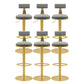 Glam Liftable Backrest Counter Stool Iron Cafe Bar Stool with Cushion and Pedal Light Gray 6 Piece Set Clearhalo 'Bar Furniture' 'Bar Stools' 'bar_stools' 'furn' 'furn_bar_stools' 'Furniture' 'furniture_bar_stools' 'Kitchen & Dining Furniture' 5080244