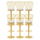 Glam Liftable Backrest Counter Stool Iron Cafe Bar Stool with Cushion and Pedal White 6 Piece Set Clearhalo 'Bar Furniture' 'Bar Stools' 'bar_stools' 'furn' 'furn_bar_stools' 'Furniture' 'furniture_bar_stools' 'Kitchen & Dining Furniture' 5080248