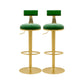 Glam Liftable Backrest Counter Stool Iron Cafe Bar Stool with Cushion and Pedal Green 2 Piece Set Clearhalo 'Bar Furniture' 'Bar Stools' 'bar_stools' 'furn' 'furn_bar_stools' 'Furniture' 'furniture_bar_stools' 'Kitchen & Dining Furniture' 5080266