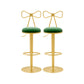 Glam Liftable Backrest Counter Stool Iron Cafe Bar Stool with Cushion and Pedal Light Green 2 Piece Set Clearhalo 'Bar Furniture' 'Bar Stools' 'bar_stools' 'furn' 'furn_bar_stools' 'Furniture' 'furniture_bar_stools' 'Kitchen & Dining Furniture' 5080270