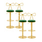Glam Liftable Backrest Counter Stool Iron Cafe Bar Stool with Cushion and Pedal Light Green 4 Piece Set Clearhalo 'Bar Furniture' 'Bar Stools' 'bar_stools' 'furn' 'furn_bar_stools' 'Furniture' 'furniture_bar_stools' 'Kitchen & Dining Furniture' 5080271