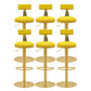 Glam Liftable Backrest Counter Stool Iron Cafe Bar Stool with Cushion and Pedal Light Yellow 6 Piece Set Clearhalo 'Bar Furniture' 'Bar Stools' 'bar_stools' 'furn' 'furn_bar_stools' 'Furniture' 'furniture_bar_stools' 'Kitchen & Dining Furniture' 5080284