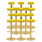 Glam Liftable Backrest Counter Stool Iron Cafe Bar Stool with Cushion and Pedal Light Yellow 8 Piece Set Clearhalo 'Bar Furniture' 'Bar Stools' 'bar_stools' 'furn' 'furn_bar_stools' 'Furniture' 'furniture_bar_stools' 'Kitchen & Dining Furniture' 5080285