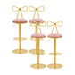 Glam Liftable Backrest Counter Stool Iron Cafe Bar Stool with Cushion and Pedal Nude Pink 4 Piece Set Clearhalo 'Bar Furniture' 'Bar Stools' 'bar_stools' 'furn' 'furn_bar_stools' 'Furniture' 'furniture_bar_stools' 'Kitchen & Dining Furniture' 5080287
