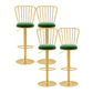 Glam Liftable Backrest Counter Stool Iron Cafe Bar Stool with Cushion and Pedal Blackish Green 4 Piece Set Clearhalo 'Bar Furniture' 'Bar Stools' 'bar_stools' 'furn' 'furn_bar_stools' 'Furniture' 'furniture_bar_stools' 'Kitchen & Dining Furniture' 5080303