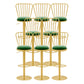 Glam Liftable Backrest Counter Stool Iron Cafe Bar Stool with Cushion and Pedal Blackish Green 8 Piece Set Clearhalo 'Bar Furniture' 'Bar Stools' 'bar_stools' 'furn' 'furn_bar_stools' 'Furniture' 'furniture_bar_stools' 'Kitchen & Dining Furniture' 5080305