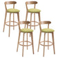 Scandinavian Matte Finish Solid Wood Bar Stool Dessert Shop Footrest Stool Green Natural 4 Piece Set Clearhalo 'Bar Furniture' 'Bar Stools' 'bar_stools' 'furn' 'furn_bar_stools' 'Furniture' 'furniture_bar_stools' 'Kitchen & Dining Furniture' 5080310