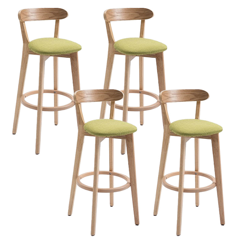 Scandinavian Matte Finish Solid Wood Bar Stool Dessert Shop Footrest Stool Green Natural 4 Piece Set Clearhalo 'Bar Furniture' 'Bar Stools' 'bar_stools' 'furn' 'furn_bar_stools' 'Furniture' 'furniture_bar_stools' 'Kitchen & Dining Furniture' 5080310