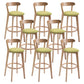 Scandinavian Matte Finish Solid Wood Bar Stool Dessert Shop Footrest Stool Green Natural 8 Piece Set Clearhalo 'Bar Furniture' 'Bar Stools' 'bar_stools' 'furn' 'furn_bar_stools' 'Furniture' 'furniture_bar_stools' 'Kitchen & Dining Furniture' 5080311
