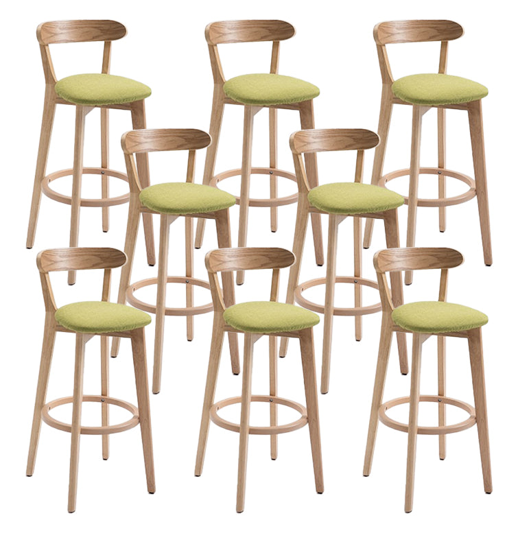 Scandinavian Matte Finish Solid Wood Bar Stool Dessert Shop Footrest Stool Green Natural 8 Piece Set Clearhalo 'Bar Furniture' 'Bar Stools' 'bar_stools' 'furn' 'furn_bar_stools' 'Furniture' 'furniture_bar_stools' 'Kitchen & Dining Furniture' 5080311