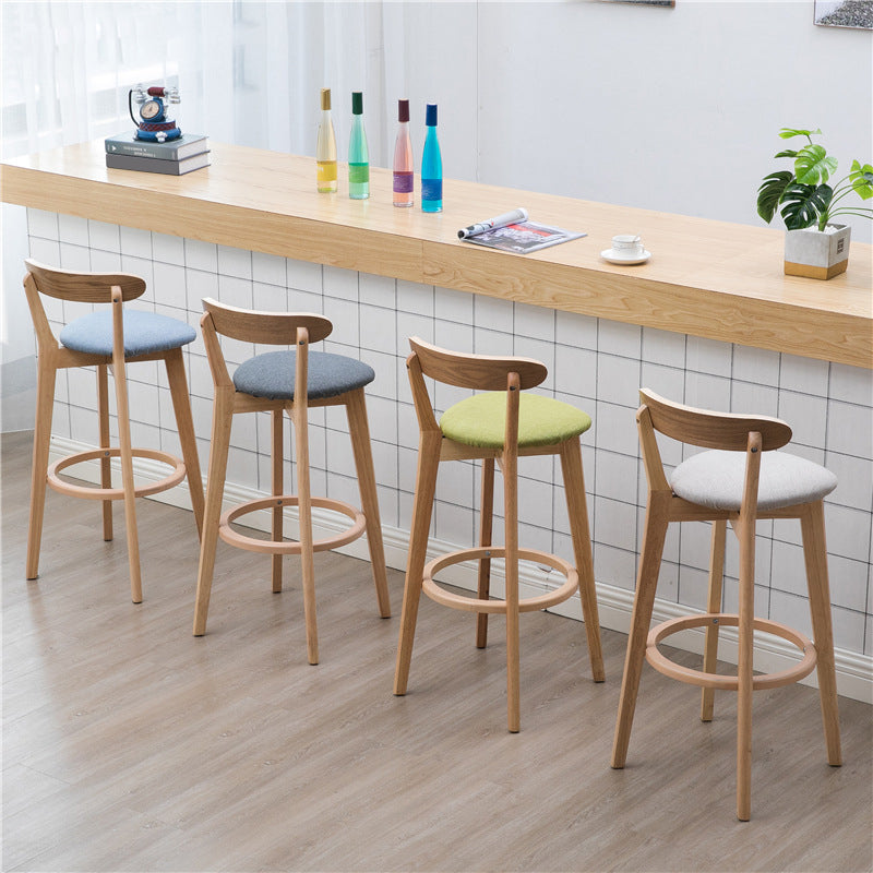 Scandinavian Matte Finish Solid Wood Bar Stool Dessert Shop Footrest Stool Clearhalo 'Bar Furniture' 'Bar Stools' 'bar_stools' 'furn' 'furn_bar_stools' 'Furniture' 'furniture_bar_stools' 'Kitchen & Dining Furniture' 5080312