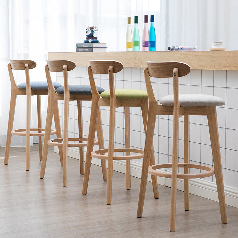 Scandinavian Matte Finish Solid Wood Bar Stool Dessert Shop Footrest Stool Clearhalo 'Bar Furniture' 'Bar Stools' 'bar_stools' 'furn' 'furn_bar_stools' 'Furniture' 'furniture_bar_stools' 'Kitchen & Dining Furniture' 5080313