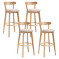 Scandinavian Matte Finish Solid Wood Bar Stool Dessert Shop Footrest Stool Khaki Natural 4 Piece Set Clearhalo 'Bar Furniture' 'Bar Stools' 'bar_stools' 'furn' 'furn_bar_stools' 'Furniture' 'furniture_bar_stools' 'Kitchen & Dining Furniture' 5080314