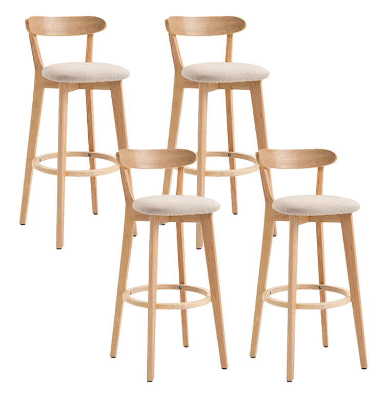 Scandinavian Matte Finish Solid Wood Bar Stool Dessert Shop Footrest Stool Khaki Natural 4 Piece Set Clearhalo 'Bar Furniture' 'Bar Stools' 'bar_stools' 'furn' 'furn_bar_stools' 'Furniture' 'furniture_bar_stools' 'Kitchen & Dining Furniture' 5080314