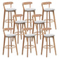 Scandinavian Matte Finish Solid Wood Bar Stool Dessert Shop Footrest Stool Light Gray Natural 8 Piece Set Clearhalo 'Bar Furniture' 'Bar Stools' 'bar_stools' 'furn' 'furn_bar_stools' 'Furniture' 'furniture_bar_stools' 'Kitchen & Dining Furniture' 5080319