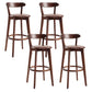 Scandinavian Matte Finish Solid Wood Bar Stool Dessert Shop Footrest Stool Dark Brown Brown 4 Piece Set Clearhalo 'Bar Furniture' 'Bar Stools' 'bar_stools' 'furn' 'furn_bar_stools' 'Furniture' 'furniture_bar_stools' 'Kitchen & Dining Furniture' 5080322