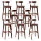 Scandinavian Matte Finish Solid Wood Bar Stool Dessert Shop Footrest Stool Dark Brown Brown 8 Piece Set Clearhalo 'Bar Furniture' 'Bar Stools' 'bar_stools' 'furn' 'furn_bar_stools' 'Furniture' 'furniture_bar_stools' 'Kitchen & Dining Furniture' 5080324