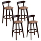 Scandinavian Matte Finish Solid Wood Bar Stool Dessert Shop Footrest Stool Coffee Brown 4 Piece Set Clearhalo 'Bar Furniture' 'Bar Stools' 'bar_stools' 'furn' 'furn_bar_stools' 'Furniture' 'furniture_bar_stools' 'Kitchen & Dining Furniture' 5080330