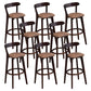 Scandinavian Matte Finish Solid Wood Bar Stool Dessert Shop Footrest Stool Coffee Brown 8 Piece Set Clearhalo 'Bar Furniture' 'Bar Stools' 'bar_stools' 'furn' 'furn_bar_stools' 'Furniture' 'furniture_bar_stools' 'Kitchen & Dining Furniture' 5080331