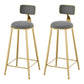 Glam Living Room Counter Chair Round Footrest Metal Counter Bar Stool with Cushion Grey 2 Piece Set Clearhalo 'Bar Furniture' 'Bar Stools' 'bar_stools' 'furn' 'furn_bar_stools' 'Furniture' 'furniture_bar_stools' 'Kitchen & Dining Furniture' 5080334