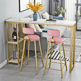 Glam Living Room Counter Chair Round Footrest Metal Counter Bar Stool with Cushion Clearhalo 'Bar Furniture' 'Bar Stools' 'bar_stools' 'furn' 'furn_bar_stools' 'Furniture' 'furniture_bar_stools' 'Kitchen & Dining Furniture' 5080337