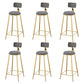 Glam Living Room Counter Chair Round Footrest Metal Counter Bar Stool with Cushion Grey 6 Piece Set Clearhalo 'Bar Furniture' 'Bar Stools' 'bar_stools' 'furn' 'furn_bar_stools' 'Furniture' 'furniture_bar_stools' 'Kitchen & Dining Furniture' 5080338