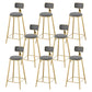 Glam Living Room Counter Chair Round Footrest Metal Counter Bar Stool with Cushion Grey 8 Piece Set Clearhalo 'Bar Furniture' 'Bar Stools' 'bar_stools' 'furn' 'furn_bar_stools' 'Furniture' 'furniture_bar_stools' 'Kitchen & Dining Furniture' 5080340