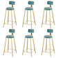 Glam Living Room Counter Chair Round Footrest Metal Counter Bar Stool with Cushion Sky Blue 6 Piece Set Clearhalo 'Bar Furniture' 'Bar Stools' 'bar_stools' 'furn' 'furn_bar_stools' 'Furniture' 'furniture_bar_stools' 'Kitchen & Dining Furniture' 5080345