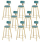 Glam Living Room Counter Chair Round Footrest Metal Counter Bar Stool with Cushion Sky Blue 8 Piece Set Clearhalo 'Bar Furniture' 'Bar Stools' 'bar_stools' 'furn' 'furn_bar_stools' 'Furniture' 'furniture_bar_stools' 'Kitchen & Dining Furniture' 5080346