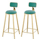 Glam Living Room Counter Chair Round Footrest Metal Counter Bar Stool with Cushion Aqua 2 Piece Set Clearhalo 'Bar Furniture' 'Bar Stools' 'bar_stools' 'furn' 'furn_bar_stools' 'Furniture' 'furniture_bar_stools' 'Kitchen & Dining Furniture' 5080347