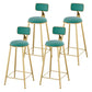 Glam Living Room Counter Chair Round Footrest Metal Counter Bar Stool with Cushion Aqua 4 Piece Set Clearhalo 'Bar Furniture' 'Bar Stools' 'bar_stools' 'furn' 'furn_bar_stools' 'Furniture' 'furniture_bar_stools' 'Kitchen & Dining Furniture' 5080348