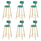 Glam Living Room Counter Chair Round Footrest Metal Counter Bar Stool with Cushion Aqua 6 Piece Set Clearhalo 'Bar Furniture' 'Bar Stools' 'bar_stools' 'furn' 'furn_bar_stools' 'Furniture' 'furniture_bar_stools' 'Kitchen & Dining Furniture' 5080349
